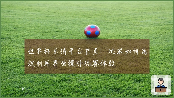 世界杯竞猜平台首页：玩家如何高效利用界面提升观赛体验